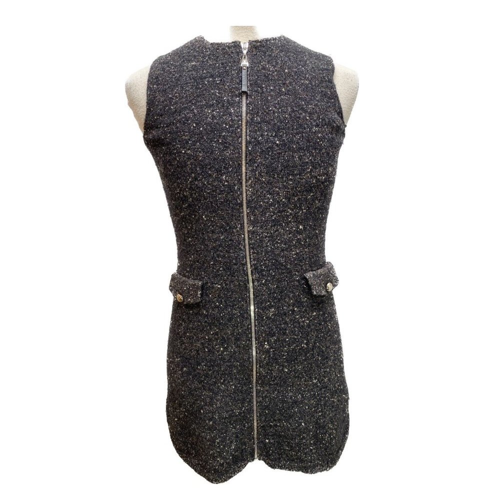 100% Auth LOUIS VUITTON Women's Wool Knit Full Zip Up Dress Size L 8US 12UK